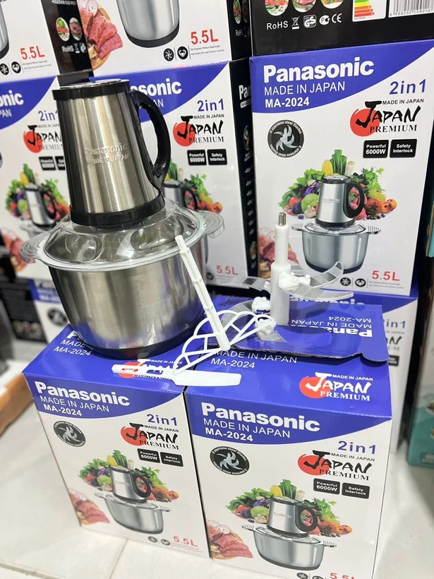 خردکن 5.5 لیتری پاناسونیک ژاپن- ۶ تیغه تیتانیوم استیل- قدرت 6000W وات- مدل 2024
