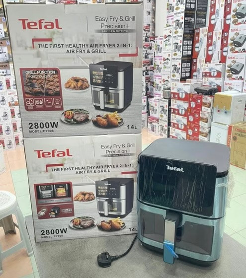 سرخ کن دوالنمت تفال- ظرفیت 14 لیتری شیشه ای- وای فای دار مدل EY908