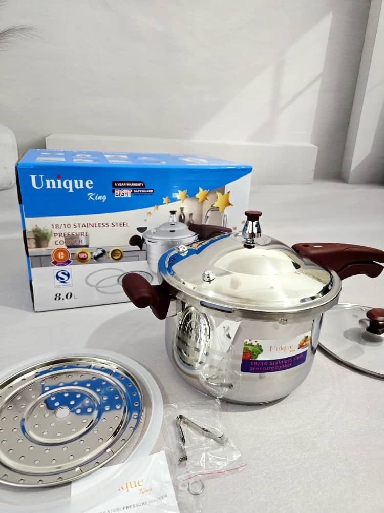 زود پز سوپاپ دار دو حالته یونیک ظرفیت 8 لیتر