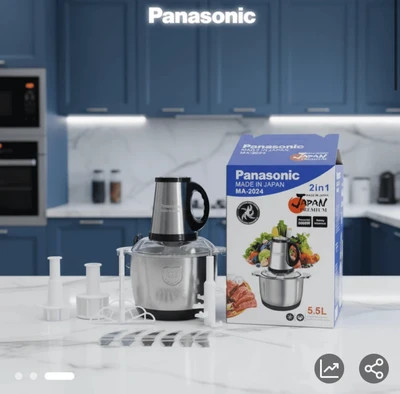خردکن 5.5 لیتری پاناسونیک ژاپن- ۶ تیغه تیتانیوم استیل- قدرت 6000W وات- مدل 2024