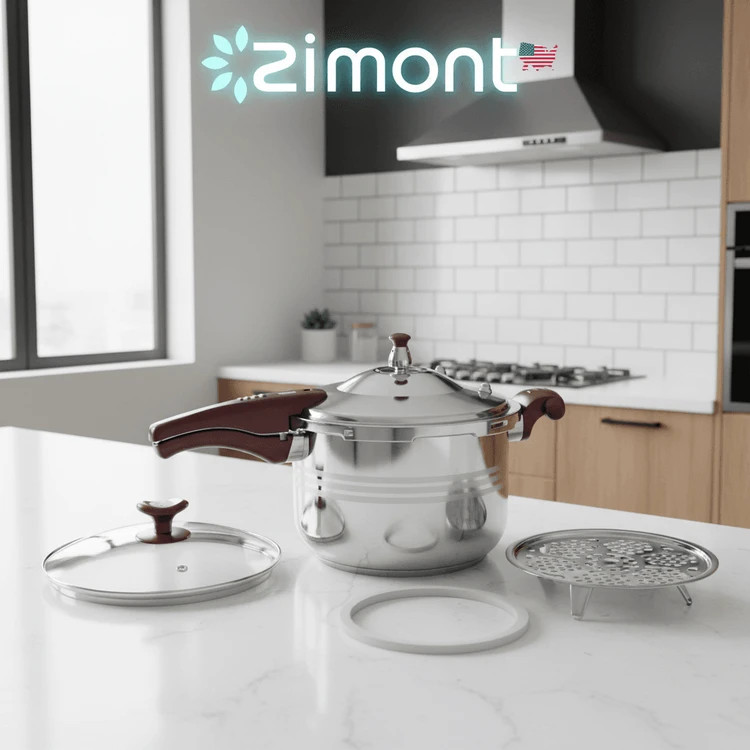 زود پز دسته دار زیمونت- ظرفیت 7 لیتری تمام استیل- مدلAMZ-7