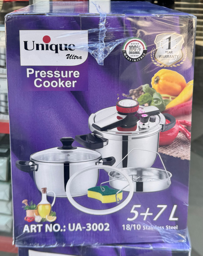زودپز استیل یونیک اولترا مدل UA-3002 | سرویس ۵ و ۷ لیتری استیل ضدزنگ 18/10