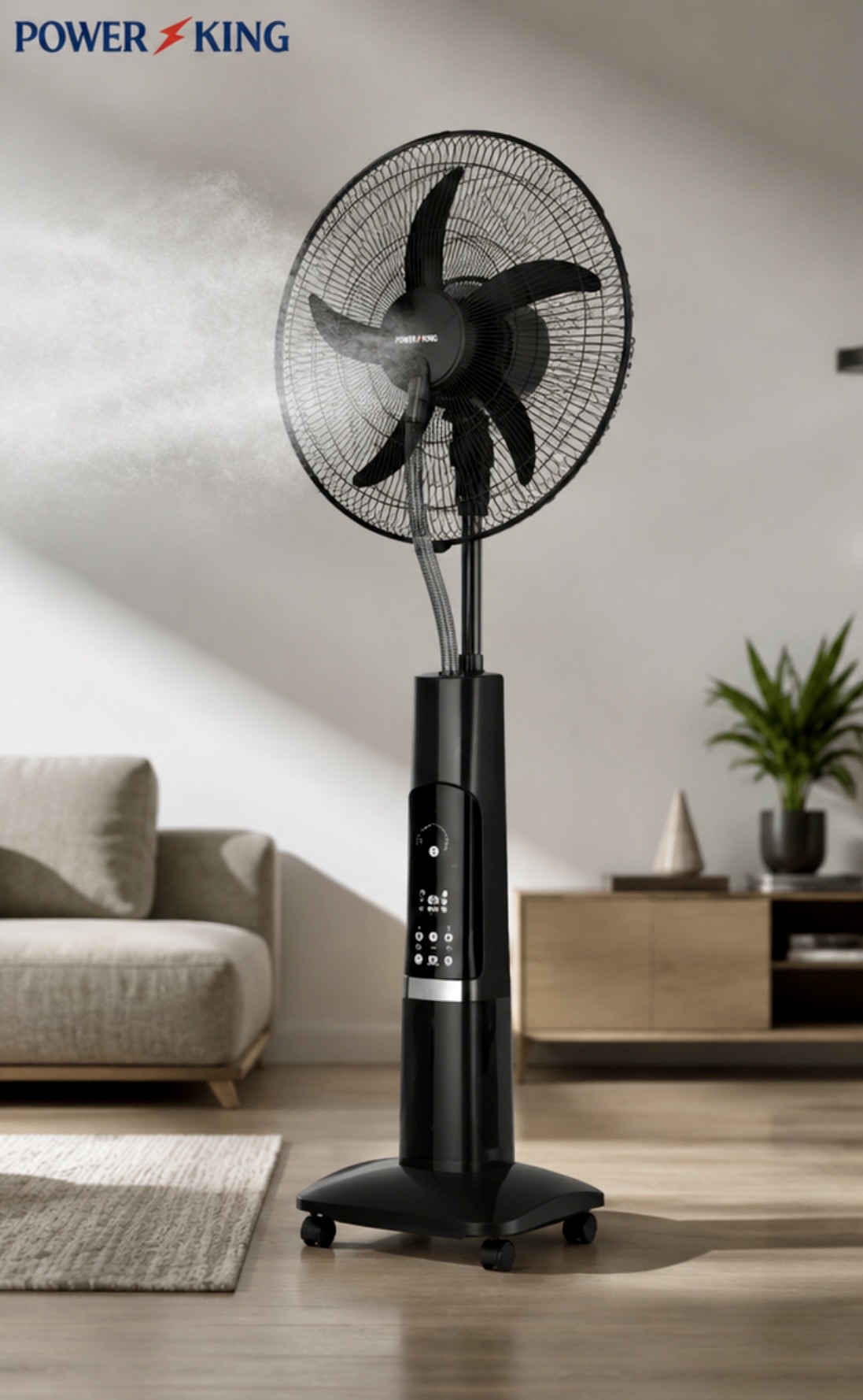 پنکه شارژی مه پاش POWER KING پنج‌ پره مدل PK-CSM1840 کنترل دار