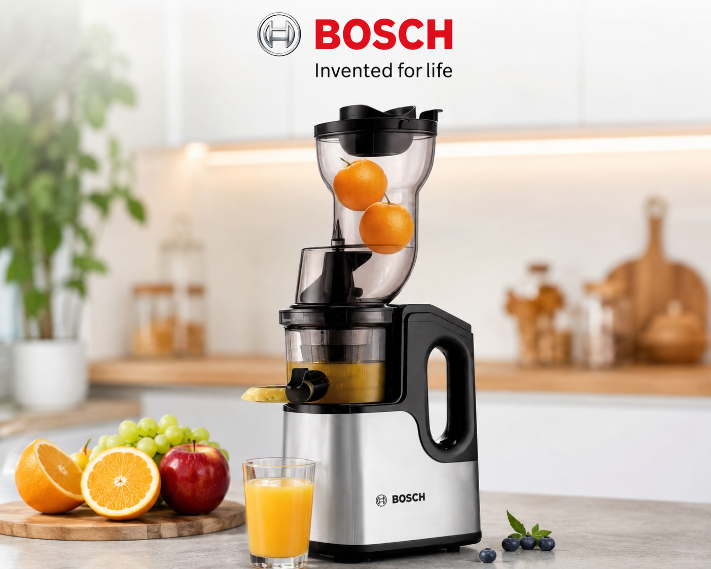 آبمیوه گیر و عصاره گیر بوش مدل MES4030 | اسلو جویسر 1200 وات با دهانه 110 میلی‌متری