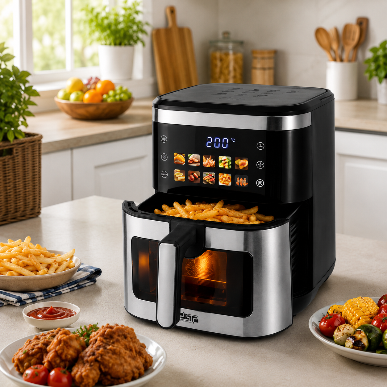 سرخ‌کن بدون روغن DSP مدل KB-2195 ظرفیت 10 لیتر توان 1600 وات