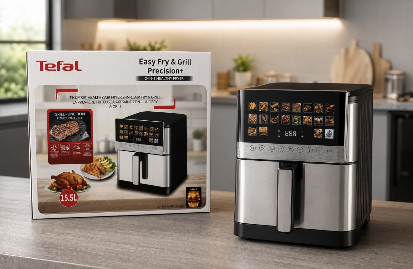 سرخکن دو المنت تفال Tefal Easy Fry & Grill Precision+ ظرفیت 15.5 لیتر | ایرفرایر و گریل 2 کاره