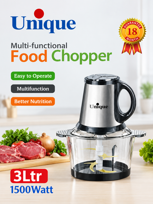 خردکن چندکاره Unique مدل TOMAS8P ظرفیت 3 لیتر با توان 1500 وات